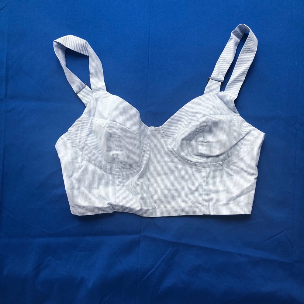 Blue and white stripes bralette